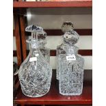 4 HEAVY CUT CRYSTAL DECANTERS