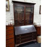 INLAID BUREAU BOOKCASE