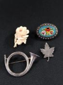 4 ANTIQUE BROOCHES