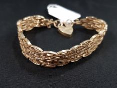 9 CARAT GOLD GATE BRACELET 28.3 GRAMS