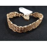 9 CARAT GOLD GATE BRACELET 28.3 GRAMS