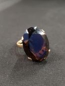 9 CARAT GOLD & SMOKEY QUARTZ RING