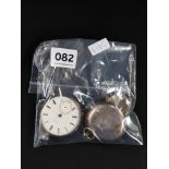 3 SILVER POCKET WATCHES