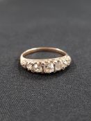 ANTIQUE GOLD & DIAMOND 5 STONE RING