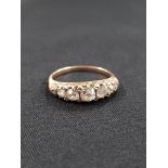 ANTIQUE GOLD & DIAMOND 5 STONE RING