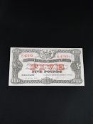 BANKNOTE - BELFAST BANKING COMPANY £5 NOTE 2.10.42