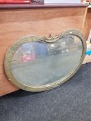 BRASS ART NOUVEAU MIRROR