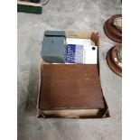 BOX LOT TO INCLUDE MAPS, TIN BOX & CUTLERY