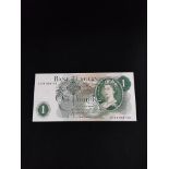 BANKNOTE - UNCIRCULATED BANK OF ENGLAND £1 'G' NOTE