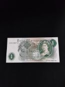 BANKNOTE - UNCIRCULATED BANK OF ENGLAND £1 'G' NOTE