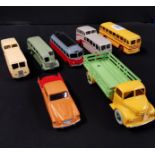 2 RARE DINKY MODELS - LEYLAND COMET & STUDEBAKER 169 GOLDEN HAWK & 5 DINKY BUSES