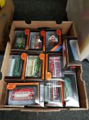 BOX LOT OF EXCLUSIVE FIRST EDITION MODEL TRAMS & BUSES