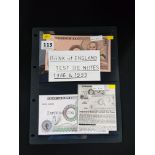 BANKNOTE - BANK OF ENGLAND TEST DIE NOTES 1986&1993