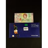GEORGE BEST £5 BANKNOTE WITH COVER