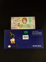 GEORGE BEST £5 BANKNOTE WITH COVER