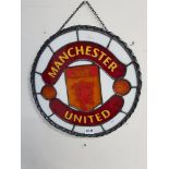 MANCHESTER UNITED FC STAINED GLASS PANEL