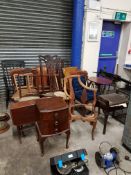 LARGE QUANTITY OF ANTIQUE FURNITURE