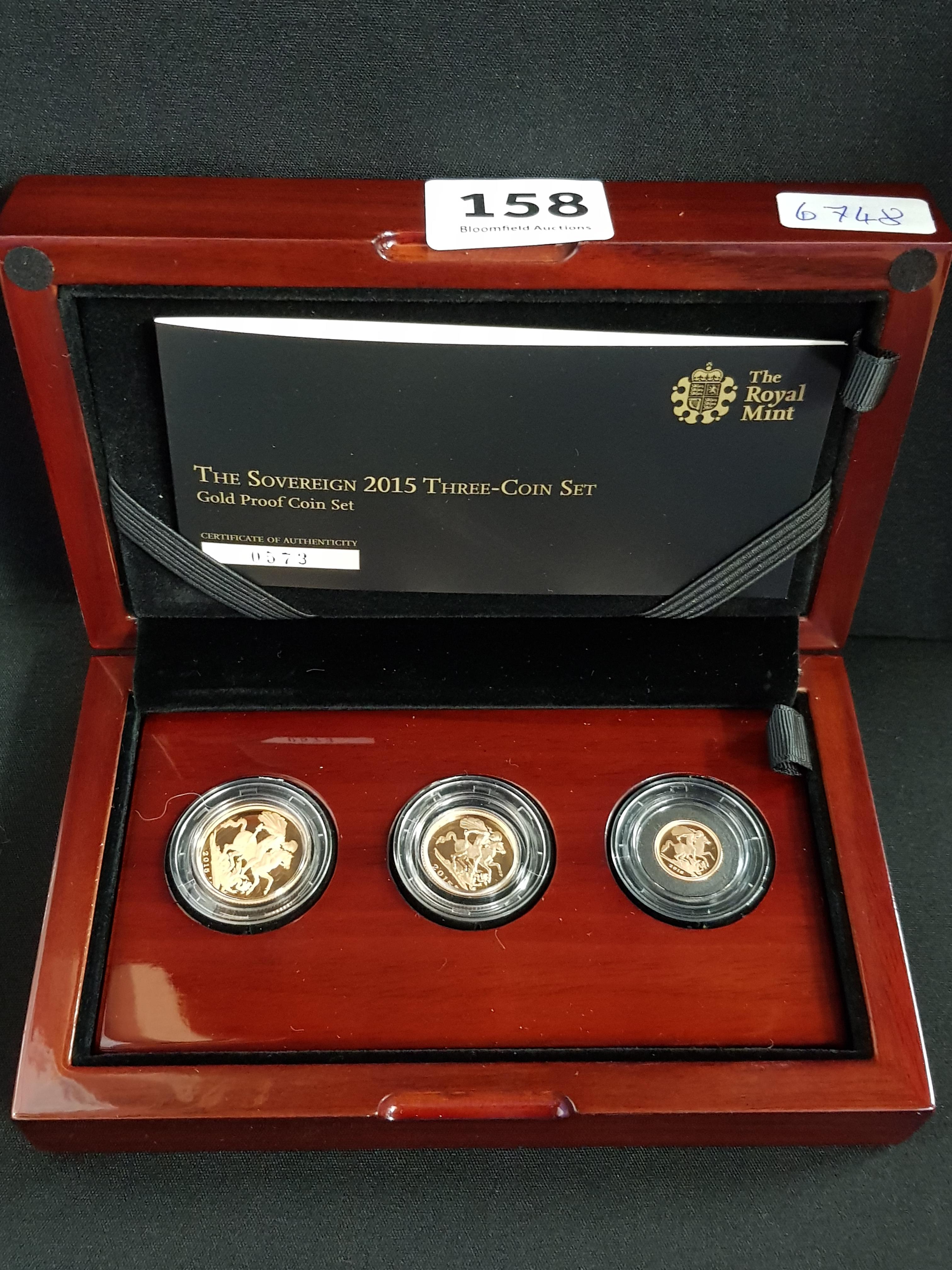 2015 GOLD SOVEREIGN COIN SET - FULL, HALF & QUARTER SOVEREIGN