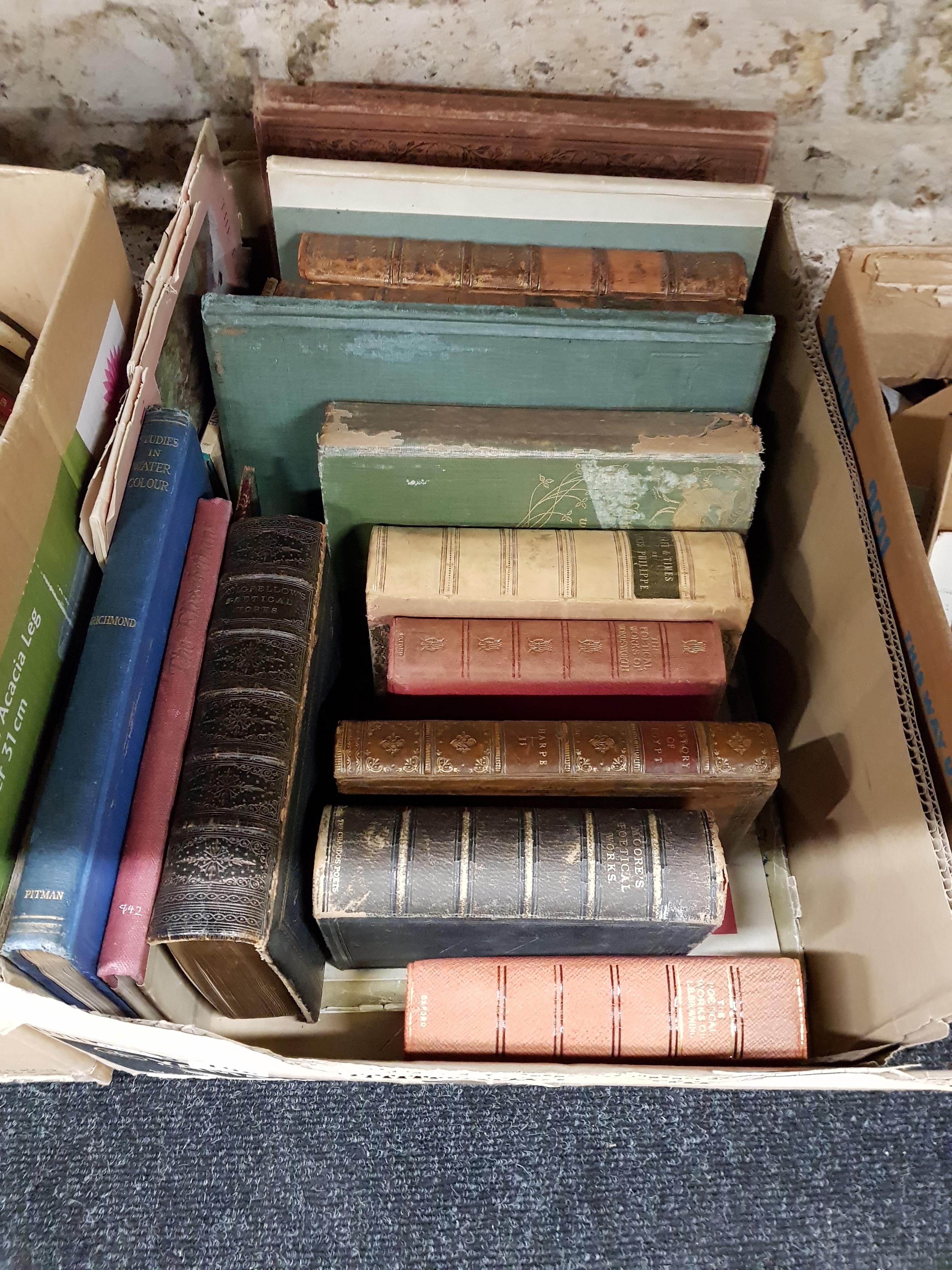 BOX OF ANTIQUE BOOKS