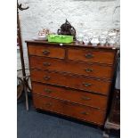 19TH CENTURY 3 OVER 2 GRADUATED CHEST OF DRAWERS