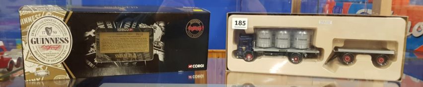 VERY RARE CORGI LEYLAND SUPER COMET WITH TRAILER & TRANSPORTABLE TANKS LOAD IN POPULAR GUINNESS