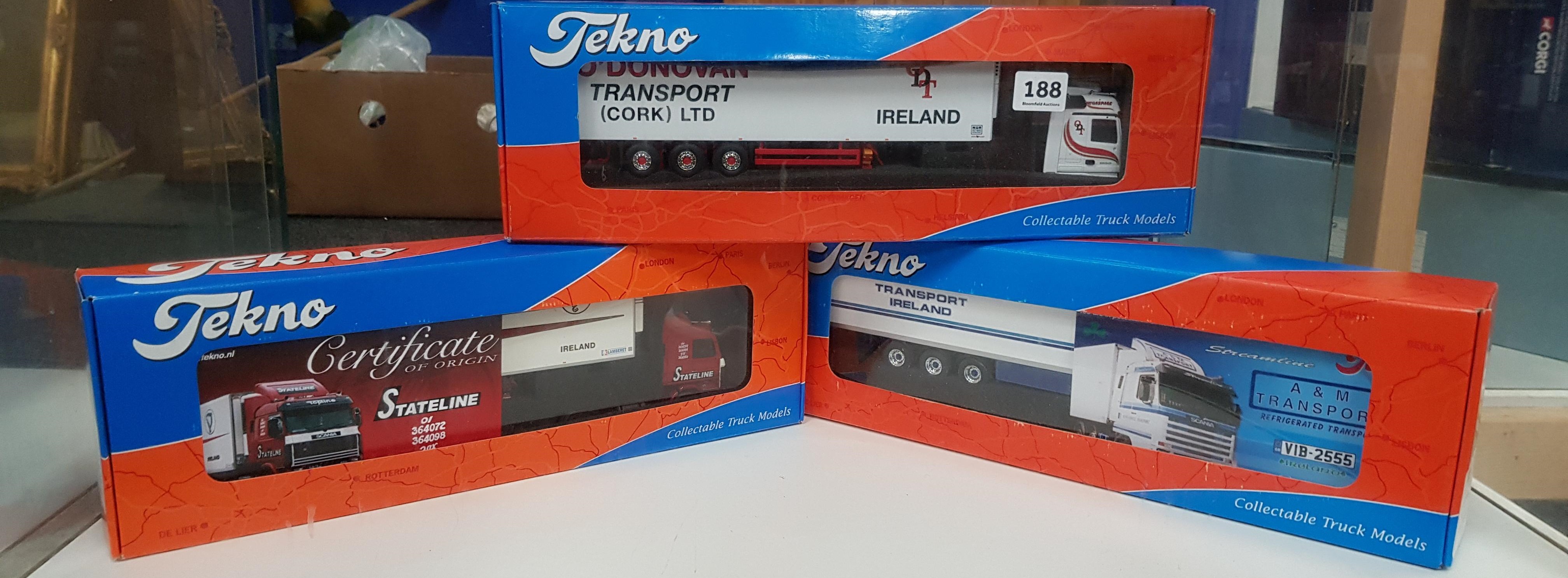 3X TEKNO MODEL TRUCKS, IRISH EDITION, BOXED