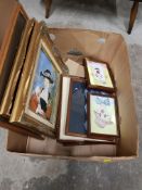 BOX LOT OF 9 VARIOUS PAINTINGS