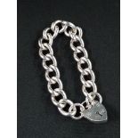 HEAVY LADIES SILVER BRACELET AND LOCK