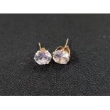 9 CARAT GOLD CRYSTAL SET EARRINGS