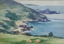 THEO J GRACEY - WATERCOLOUR - TORR HEAD, CO.ANTRIM