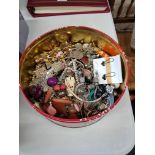 TIN OF COSTUME JEWELLERY