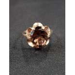 9 CARAT GOLD SMOKEY QUARTZ RING