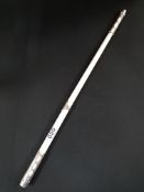 VICTORIAN IVORY AND SILVER MOUNTED PRESENTATION CONDUCTORS BATON. INCRIBED DATE 1883: 'PRESENTED