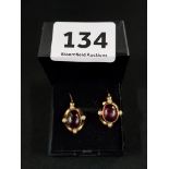 PAIR OF VICTORIAN 18 CARAT AMETHYST AND SEED PEARL EARRINGS