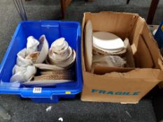 2 BOXES OF AYNSLEY DINNERWARE IN THE STYLE OF COUNTRY ROSE