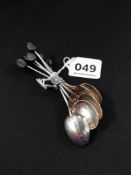 SET OF 6 SILVER COFFEE BEAN SPOONS