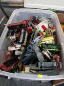 EXTREMELY LARGE BOX LOT OF MODEL TRUCKS AND BUSES ETC