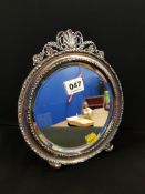 ANTIQUE SILVER FRAMED MIRROR - BIRMINGHAM 1912