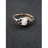 GOLD SAPPHIRE AND OPAL RING