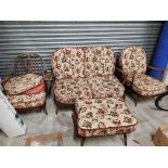 ERCOL LOUNGE SUITE OF FURNITURE