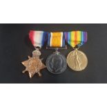 WORLD WAR 1 TRIO OF MEDALS - 15179 PTE R.LUKE R.IR.RIF