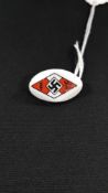 THIRD REICH HITLER YOUTH MEMBERS BADGE IN CERAMIC (VERY RARE)
