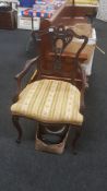 HEAVILY CARVED FINE MAHOGANY SIDE CHAIR