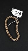 9 CARAT GOLD FANCY LINK BRACELET 26.6G