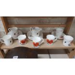 19 PIECE WEDGEWOOD SUSIE COOPER 'COMPOPPY' TEA SET