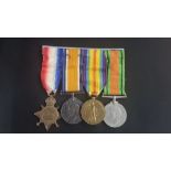 WORLD WAR 1 TRIO OF MEDALS & A WORLD WAR 2 MEDAL - EA 1616 D.GETTY E.R.A. R.N.R