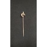 15 CARAT GOLD AND SEED PEARL HORSESHOE TIE PIN