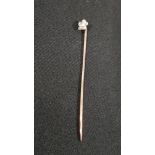 ANTIQUE VICTORIAN 9 CARAT ROSE GOLD AND DIAMOND (ROSE OLD CUT) HAT PIN APPROX 0.13 CARAT AND 1.36G