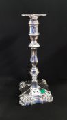 SOLID SILVER CANDLE STICK, LOADED BASE 816GMS TOTAL 30 CMS TALL