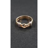 9 CARAT GOLD LOVE ENTWINES RING 4.2 CARATS